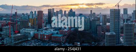 Image aérienne panoramique de la ville de Manchester Banque D'Images