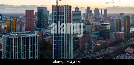 Image aérienne panoramique de la ville de Manchester Banque D'Images