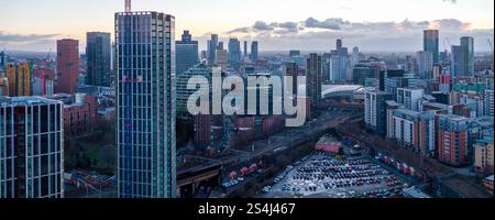Image aérienne panoramique de la ville de Manchester Banque D'Images