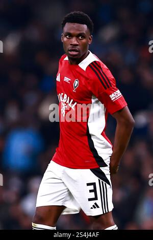 Manchester, Royaume-Uni. 11 janvier 2025. Kevin Berkoe de Salford City lors du match de 3e tour Manchester City FC contre Salford City FC Emirates FA Cup au stade Etihad, Manchester, Angleterre, Royaume-Uni le 11 janvier 2025 crédit : Ryan Crockett/Every second Media crédit : Every second Media/Alamy Live News Banque D'Images