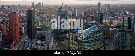 Image aérienne panoramique de la ville de Manchester Banque D'Images