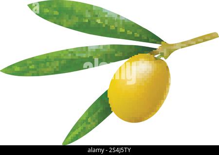 Icône d'olive grecque verte. Illustration réaliste de l'icône vectorielle verte d'olive grecque pour la conception Web. Icône d'olive grecque verte, style réaliste Illustration de Vecteur