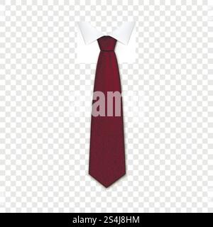 Icône de cravate rouge. Illustration réaliste de l'icône de vecteur de cravate rouge pour la conception de web sur fond transparent pour web. Icône de cravate rouge, style réaliste Illustration de Vecteur