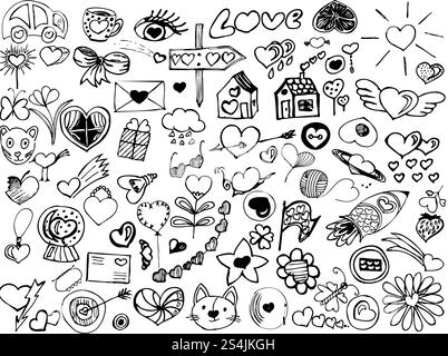 Une belle collection de fleurs et de feuilles de prairie aquarelle aux couleurs vives. Comprend divers ensembles d'éléments motifs floraux parfaits pour le bricolage Banque D'Images