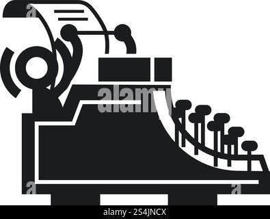Icône de machine à écrire de bureau. Illustration simple de l'icône vectorielle de machine à écrire de bureau pour la conception Web isolé sur fond blanc. Icône de machine à écrire de bureau, style simple Illustration de Vecteur