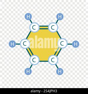 Icône de molécule de benzène. Illustration plate de l'icône de vecteur de molécule de benzène pour la conception de Web. Icône de molécule de benzène, style plat Illustration de Vecteur