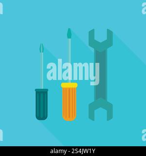 Icône du kit de réparation électrique. Illustration plate de l'icône de vecteur de kit de réparation électrique pour la conception de Web. Icône de kit de réparation électrique, style plat Illustration de Vecteur