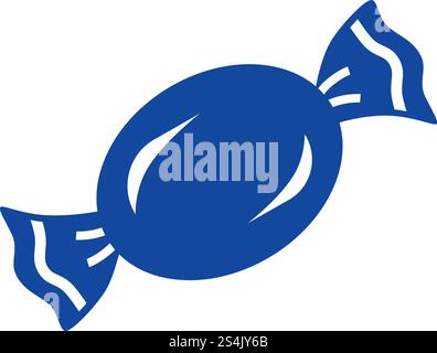 Icône bonbon bleue. Illustration simple de l'icône vectorielle de bonbon bleu pour la conception Web isolé sur fond blanc. Icône de bonbon bleu, style simple Illustration de Vecteur