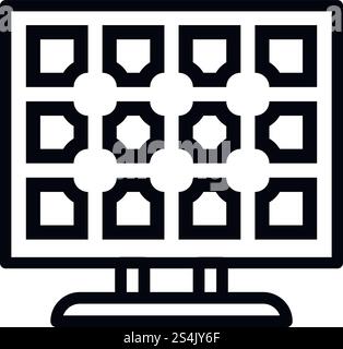 Icône de panneau solaire moderne. Icône vectorielle de panneau solaire moderne pour la conception Web isolé sur fond blanc. Icône de panneau solaire moderne, style de contour Illustration de Vecteur