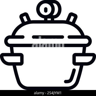 Icône cuisinière. Icône vectorielle de cuisinière de contour pour la conception Web isolé sur fond blanc. Icône cuisinière, style de contour Illustration de Vecteur