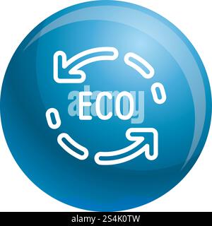 Icône de flèche de recyclage ECO. Icône vectorielle de flèche de recyclage ECO Outline pour la conception Web isolé sur fond blanc. Icône de flèche de recyclage ECO, style de contour Illustration de Vecteur