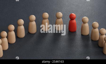 Image conceptuelle du travail d'équipe. Parfait pour représenter la stratégie commerciale, le leadership et la gestion.rendu 3D sur fond noir. Banque D'Images