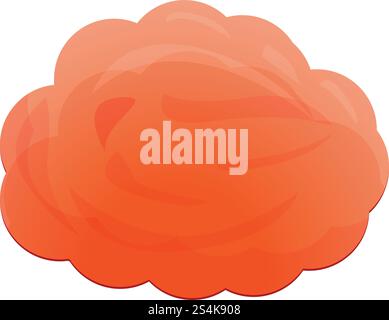 Icône de coton sucre rouge. Dessin animé de l'icône de vecteur de coton de sucre rouge pour la conception de Web isolé sur fond blanc. Icône de coton de sucre rouge, style de bande dessinée Illustration de Vecteur