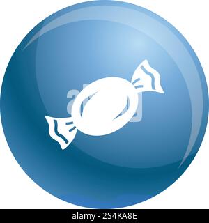 Icône bonbon bleue. Illustration simple de l'icône vectorielle de bonbon bleu pour la conception Web isolé sur fond blanc. Icône de bonbon bleu, style simple Illustration de Vecteur