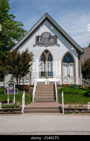 Arrow Rock, Missouri. L'ensemble du village d'Arrow Rock est un monument historique national. Le Lyceum Theater, le plus ancien théâtre de répertoire du Missouri. Banque D'Images