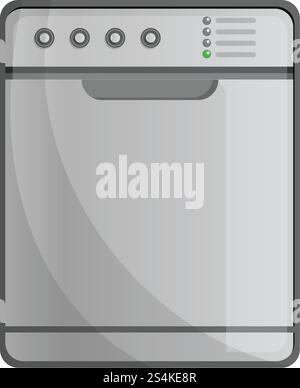 Icône lave-vaisselle fermé. Dessin animé de l'icône de vecteur de lave-vaisselle fermé pour la conception Web isolé sur fond blanc. Icône de lave-vaisselle fermé, style dessin animé Illustration de Vecteur