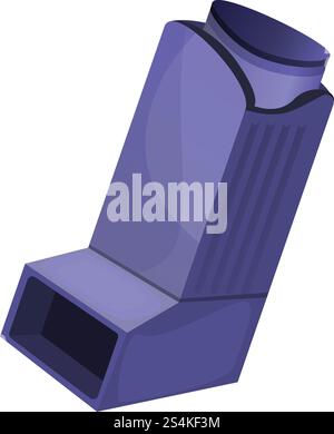 Icône bleue de l'inhalateur. Dessin animé de l'icône de vecteur inhalateur bleu pour la conception de Web isolé sur fond blanc. Icône d'inhalateur bleu, style de dessin animé Illustration de Vecteur