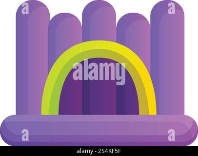 Icône de château de saut gonflé. Dessin animé de l'icône de vecteur de château de saut gonflé pour la conception Web isolé sur fond blanc. Icône de château de saut gonflé, style de bande dessinée Illustration de Vecteur