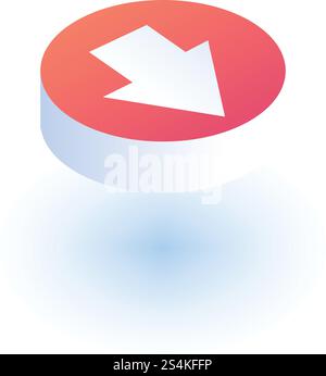 Icône de flèche. Isométrique de l'icône de vecteur de flèche pour la conception Web isolé sur fond blanc. Icône de flèche, style isométrique Illustration de Vecteur