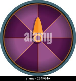 Icône de fortune de roue violette. Dessin animé de l'icône de vecteur de fortune de roue violette pour la conception de Web isolé sur fond blanc. Icône de fortune de roue violette, style de bande dessinée Illustration de Vecteur