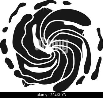 Ouragan sur l'icône du moniteur. Illustration simple de l'ouragan sur l'icône de vecteur de moniteur pour la conception Web isolé sur fond blanc. Ouragan sur l'icône du moniteur, style simple Illustration de Vecteur