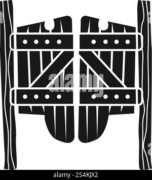 Icône de portes en bois de berline. Illustration simple de l'icône vectorielle de portes en bois de saloon pour la conception Web isolé sur fond blanc. Icône de portes en bois de berline, style simple Illustration de Vecteur