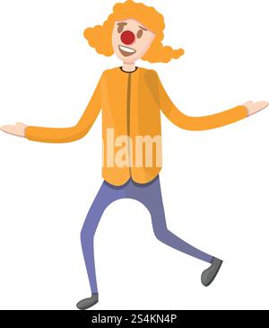 Icône de clown de cirque. Dessin animé de l'icône vectorielle de clown de cirque pour la conception de Web isolé sur fond blanc. Icône de clown de cirque, style de dessin animé Illustration de Vecteur