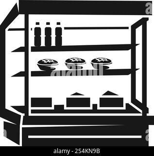 Icône de réfrigérateur en verre. Illustration simple de l'icône vectorielle de réfrigérateur en verre pour la conception Web isolé sur fond blanc. Icône de réfrigérateur en verre, style simple Illustration de Vecteur