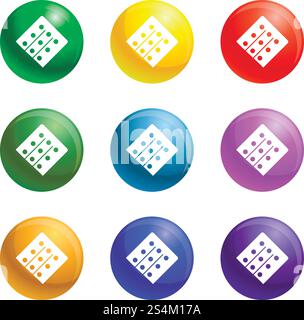 Icônes de chlorure de polyvinyle vecteur 9 ensemble de couleurs isolé sur fond blanc pour n'importe quelle conception de Web. Vecteur de jeu d'icônes de chlorure de polyvinyle Illustration de Vecteur