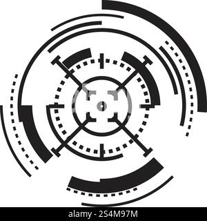 Icône de cible futuriste. Illustration simple de l'icône futuriste de vecteur cible pour la conception Web isolé sur fond blanc. Icône de cible futuriste, style simple Illustration de Vecteur