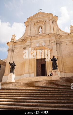 Gozo, Malte - 26 août 2019 : Cathédrale de l'Assomption de la Citadelle, également connu sous le nom de Castello est la citadelle de Victoria Banque D'Images