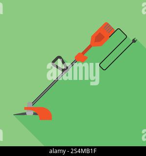 Icône de coupe-herbe. Illustration plate de l'icône vectorielle de coupe-herbe pour la conception de Web. Icône de coupe-herbe, style plat Illustration de Vecteur