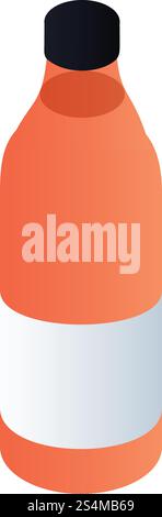 Icône de bouteille d'antigel. Isométrique de bouteille d'icône de vecteur d'antigel pour la conception de Web isolé sur fond blanc. Bouteille d'icône d'antigel, style isométrique Illustration de Vecteur