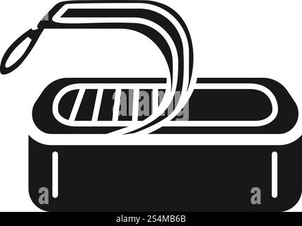 Icône de boîte en aluminium ouverte. Illustration simple de l'icône de vecteur de boîte en aluminium ouvert pour la conception de Web isolé sur fond blanc. Icône de boîte en aluminium ouverte, style simple Illustration de Vecteur