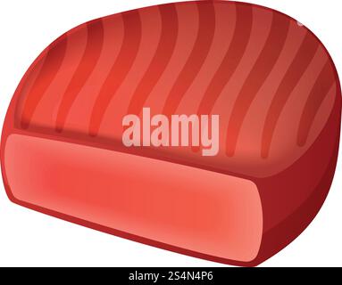 Icône de steak en coupe. Dessin animé de l'icône vectorielle de steak découpée pour la conception Web isolé sur fond blanc. Icône de steak coupé, style de bande dessinée Illustration de Vecteur