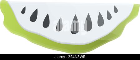 Icône Soursop de coupe. Dessin animé de l'icône vectorielle Slice Soursop pour la conception Web isolé sur fond blanc. Icône Soursop de tranche, style de dessin animé Illustration de Vecteur