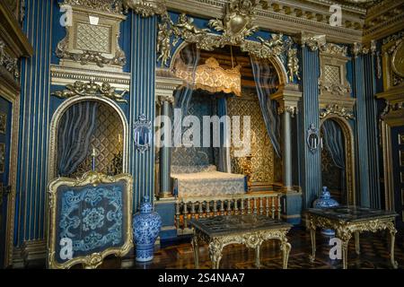 Hedvig Eleonoras Schlafzimmer, Schloss Drottningholm, Gemeinde Ekerö, Provinz Stockholms län, Schweden *** Hedvig Eleonoras Chamber, Drottningholm Palace, municipalité de Ekerö, province de Stockholms län, Suède Banque D'Images