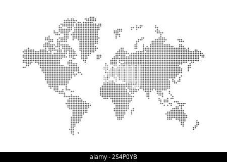 carte du monde de points sur fond blanc. carte du monde dots Banque D'Images