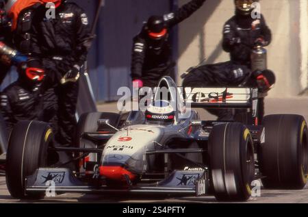 Mika Hakkinen, pilote de F1 finlandais sur McLaren Mercedes, 1997 Banque D'Images