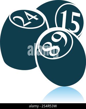 Bingo Kegs Icon. Shadow Reflection Design. Vector Illustration. Illustration de Vecteur