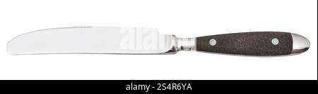 Couteau servant à manche noir - Coutellerie isolé sur fond blanc Banque D'Images