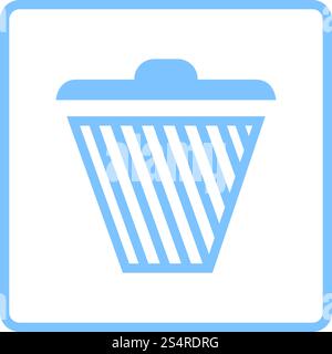Icône de corbeille. Design cadre bleu. Vector Illustration. Illustration de Vecteur