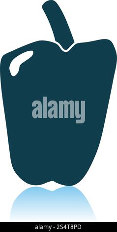 L'icône de poivre. Reflet de l'ombre. Vector Illustration. Illustration de Vecteur