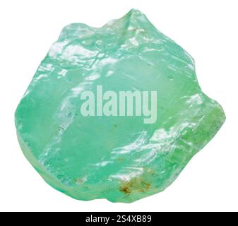 La prise de vue macro de roche naturelle collection - Calcite verte pierre minéral isolé sur fond blanc Banque D'Images