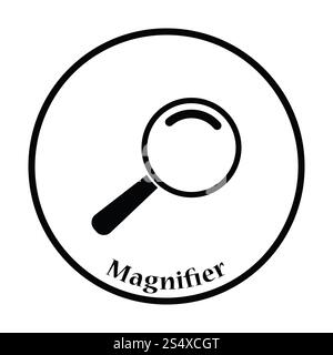Icône de loupe. Motif cercle fin. Banque D'Images