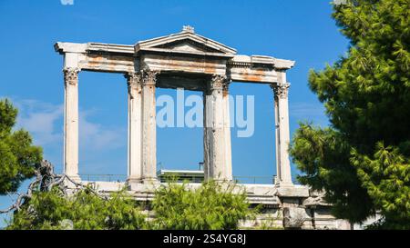 Voyager en Grèce - vue de l'arc d'Hadrien à Athènes Ville Banque D'Images