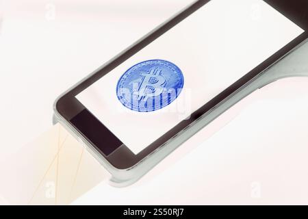 Image de concept de paiement Bitcoin. Banque D'Images