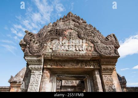 Les temples khmers de Prsat Preah Vihear au nord de la ville Em Sra dans la province de Preah Vihear, dans le nord-ouest du Cambodge. Le Cambodge, Sra Em, Novembre, 2 Banque D'Images