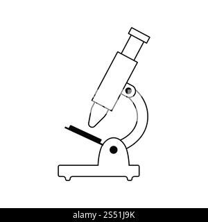 Microscope scolaire icône. Fine ligne design. Vector illustration. Banque D'Images