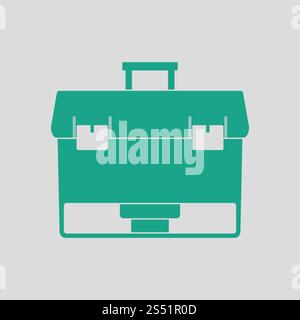 La pêche de l'icône de boîte ouverte. Avec fond gris vert. Vector illustration. Banque D'Images